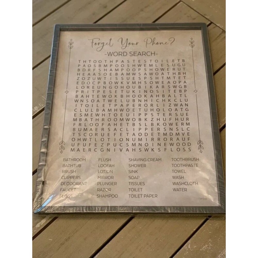 Bathroom Word Search